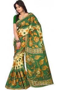 Kajal Sarees Floral Print Fashion Art Silk Sari